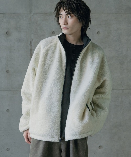 RATTLE TRAP（ラトルトラップ）の「【リバーシブル】ナイロン/フリース オーバーサイズ スタンドカラーブルゾン（ブルゾン・メンズ・グレー/ブラック・M/L/LL）」の6枚目の写真