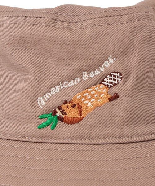 BEAMS mini（ビームスミニ）の「【COLLABORATION】那須どうぶつ王国 / UVハット 2025FW（ハット・キッズ・ベージュ/ブラウン系その他4/ネイビー・ONE SIZE）」の16枚目の写真