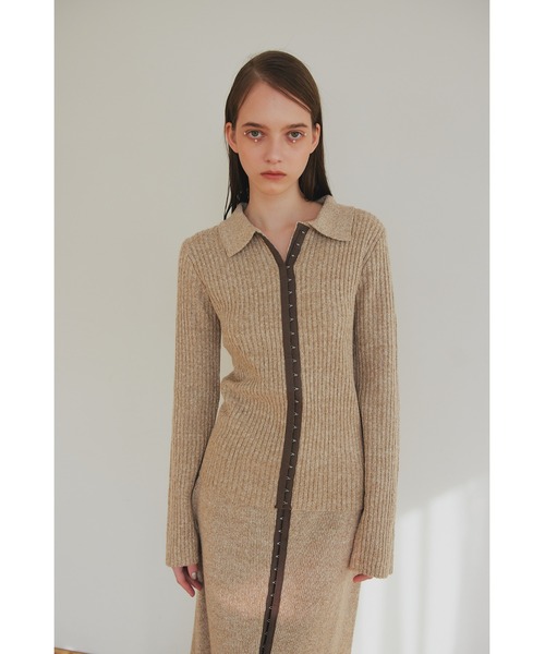 hook rib knit cardigan