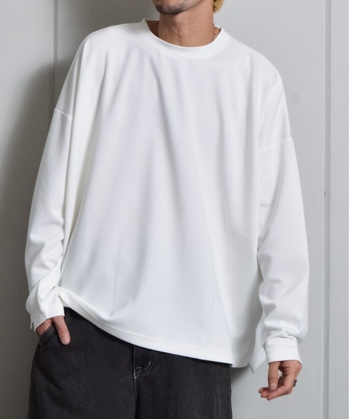 DOUBLE STEAL（ダブルスティール）の「スリット入りポンチロンT（Tシャツ/カットソー・メンズ・ブラック/カーキ/ホワイト・SMALL/MEDIUM/LARGE）」の2枚目の写真