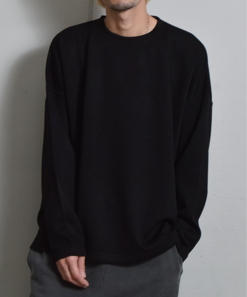 DOUBLE STEAL（ダブルスティール）の「スリット入りポンチロンT（Tシャツ/カットソー・メンズ・ブラック/カーキ/ホワイト・SMALL/MEDIUM/LARGE）」の3枚目の写真