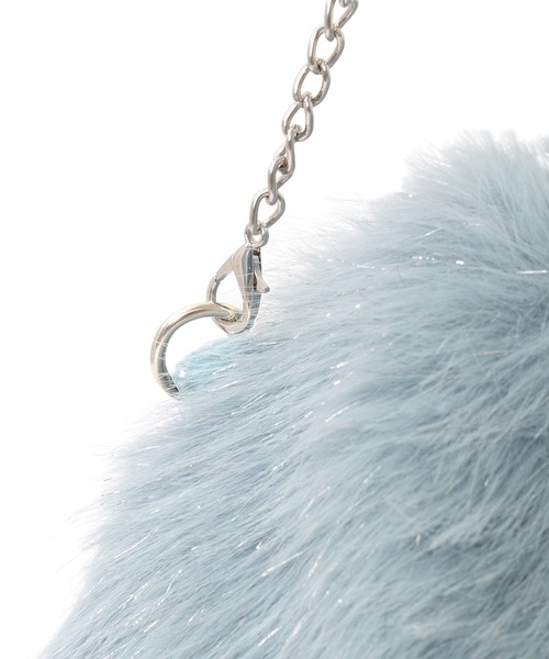 earth music&ecology（アースミュージックアンドエコロジー）の「ファーラウンドバッグ（ショルダーバッグ・レディース・アイボリー/ライトブルー・FREE）」の8枚目の写真