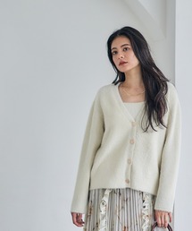 12Twelve Agenda | Vネックシャギーミディカーディガン×インナーセット(アンサンブル)