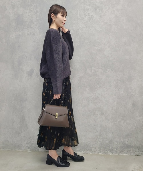 12Twelve Agenda（トゥエルブ　アジェンダ）の「Vネックシャギーミディカーディガン×インナーセット（アンサンブル・レディース・アイボリー/チャコールグレー・M）」の21枚目の写真