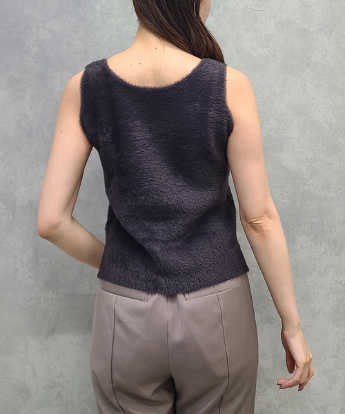 12Twelve Agenda（トゥエルブ　アジェンダ）の「Vネックシャギーミディカーディガン×インナーセット（アンサンブル・レディース・アイボリー/チャコールグレー・M）」の14枚目の写真