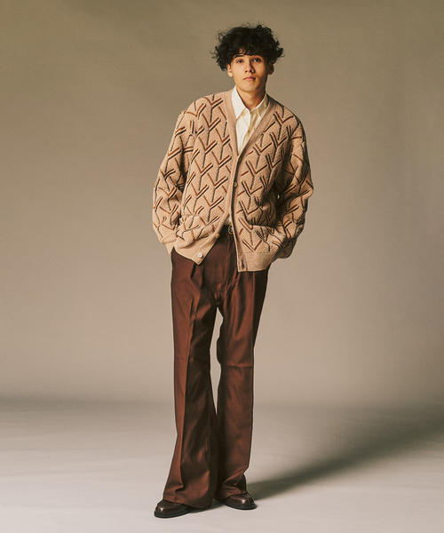 417 EDIFICE（フォーワンセブンエディフィス）の「モールパターンカーディガン（カーディガン/ボレロ・メンズ・ブラック/ホワイト/ベージュ・MEDIUM/LARGE）」の5枚目の写真