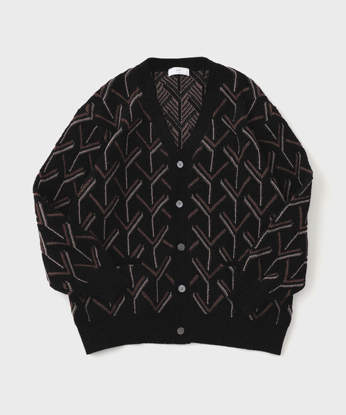 417 EDIFICE（フォーワンセブンエディフィス）の「モールパターンカーディガン（カーディガン/ボレロ・メンズ・ブラック/ホワイト/ベージュ・MEDIUM/LARGE）」の6枚目の写真