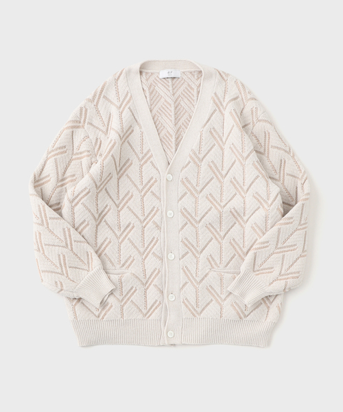 417 EDIFICE（フォーワンセブンエディフィス）の「モールパターンカーディガン（カーディガン/ボレロ・メンズ・ブラック/ホワイト/ベージュ・MEDIUM/LARGE）」の7枚目の写真