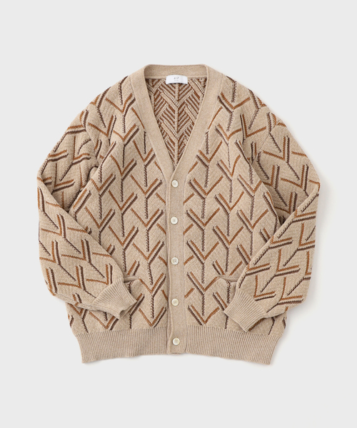 417 EDIFICE（フォーワンセブンエディフィス）の「モールパターンカーディガン（カーディガン/ボレロ・メンズ・ブラック/ホワイト/ベージュ・MEDIUM/LARGE）」の8枚目の写真