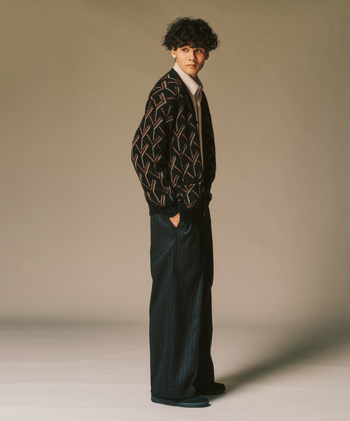 417 EDIFICE（フォーワンセブンエディフィス）の「モールパターンカーディガン（カーディガン/ボレロ・メンズ・ブラック/ホワイト/ベージュ・MEDIUM/LARGE）」の11枚目の写真