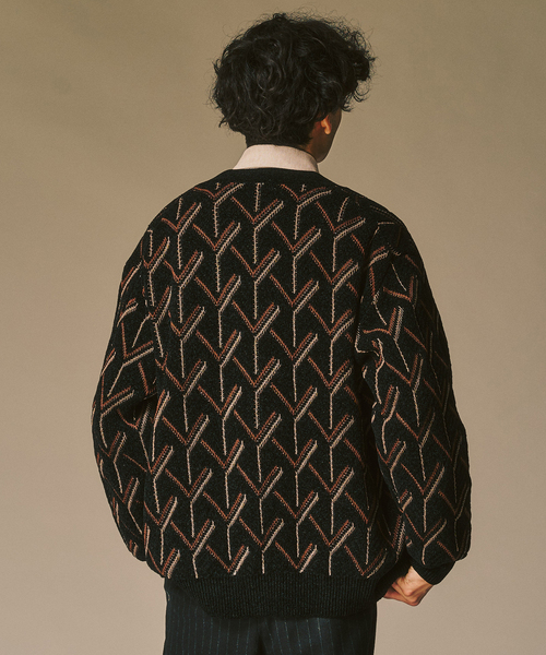 417 EDIFICE（フォーワンセブンエディフィス）の「モールパターンカーディガン（カーディガン/ボレロ・メンズ・ブラック/ホワイト/ベージュ・MEDIUM/LARGE）」の14枚目の写真