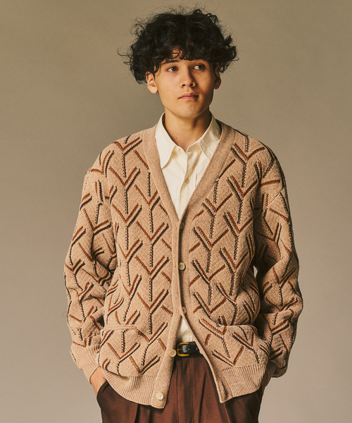 417 EDIFICE（フォーワンセブンエディフィス）の「モールパターンカーディガン（カーディガン/ボレロ・メンズ・ブラック/ホワイト/ベージュ・MEDIUM/LARGE）」の19枚目の写真