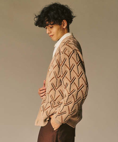 417 EDIFICE（フォーワンセブンエディフィス）の「モールパターンカーディガン（カーディガン/ボレロ・メンズ・ブラック/ホワイト/ベージュ・MEDIUM/LARGE）」の20枚目の写真