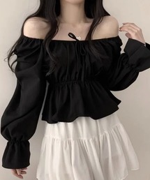 Nia(ニア)/2way オフショルダーギャザーブラウス
