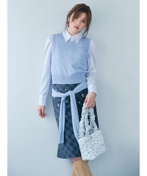 FURFUR(ファーファー)の「コンパクトパフスリーブシャツ(シャツ/ブラウス・レディース・ブルー/ピンク/ホワイト・F)」の6枚目の写真