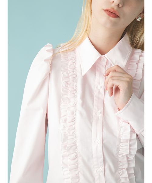 FURFUR(ファーファー)の「コンパクトパフスリーブシャツ(シャツ/ブラウス・レディース・ブルー/ピンク/ホワイト・F)」の13枚目の写真