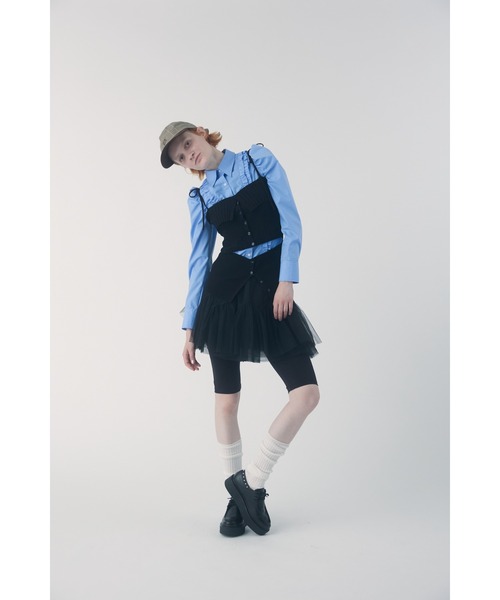 FURFUR(ファーファー)の「コンパクトパフスリーブシャツ(シャツ/ブラウス・レディース・ブルー/ピンク/ホワイト・F)」の7枚目の写真