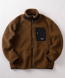【70】【GERRY/ジェリー】ロゴワンポイント シープボア×ナイロン 切替 スタンドカラージャケット