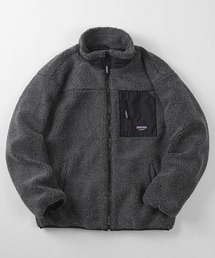 【70】【GERRY/ジェリー】ロゴワンポイント シープボア×ナイロン 切替 スタンドカラージャケット