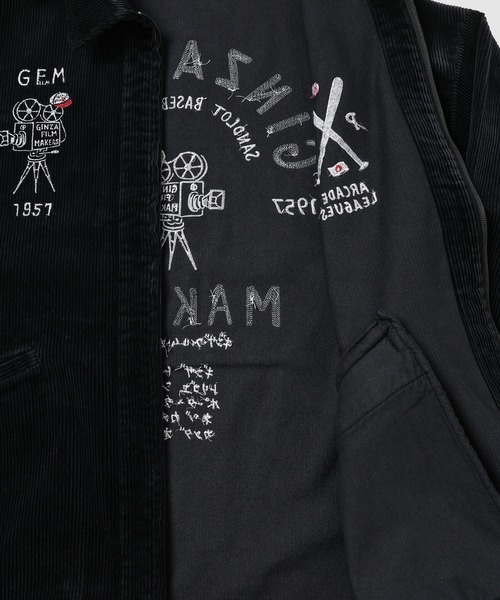 PORTER CLASSIC（ポータークラシック）の「CORDUROY ZIP JACKET EMBROIDERY (SANDLOT)（その他アウター・メンズ・ブラック/ブルー・3）」の8枚目の写真