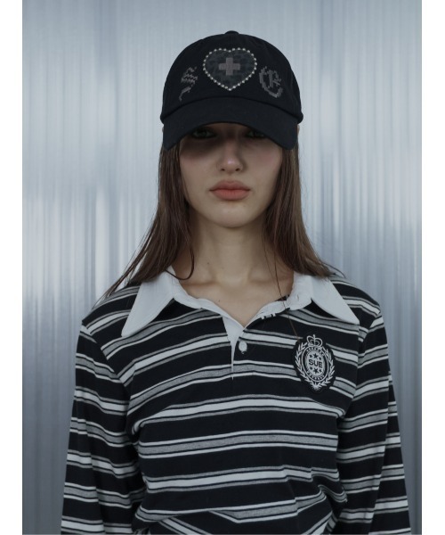 SETUPEXE（セットアップイーエックスイー）の「A'GEM/9 × .kom 『SETUPEXE/セットアップイーエックスイー』 LEO APPLIQUE BALL CAP/レオパードアップリケ刺繍キャップ（キャップ・レディース・ベージュ/ブラック・FREE）」の7枚目の写真