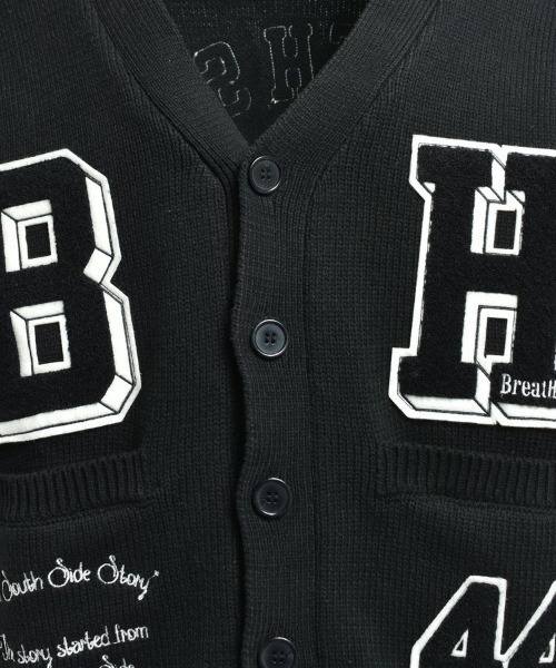 STYLISE（スタイライズ）の「【BREATH】BH PATCH KNIT CARDIGAN / ブラック [BR25AW-N3002]（カーディガン/ボレロ・メンズ・ブラック・L/M）」の5枚目の写真