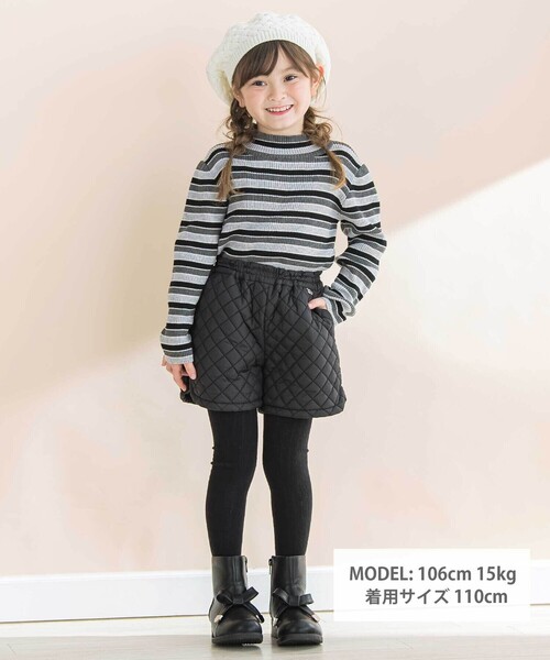 BeBe（ベベ）の「マルチボーダーリブハイネックニット（ニット/セーター・キッズ・イエロー系その他/ブラック系その他・130cm/110cm/100cm/140cm/150cm/120cm）」の16枚目の写真