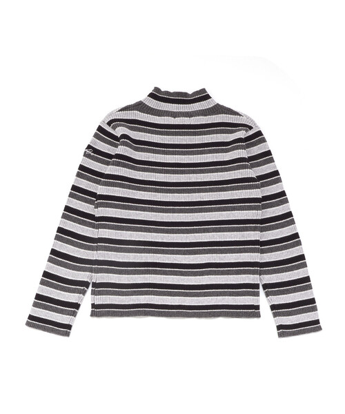 BeBe（ベベ）の「マルチボーダーリブハイネックニット（ニット/セーター・キッズ・イエロー系その他/ブラック系その他・130cm/110cm/100cm/140cm/150cm/120cm）」の9枚目の写真