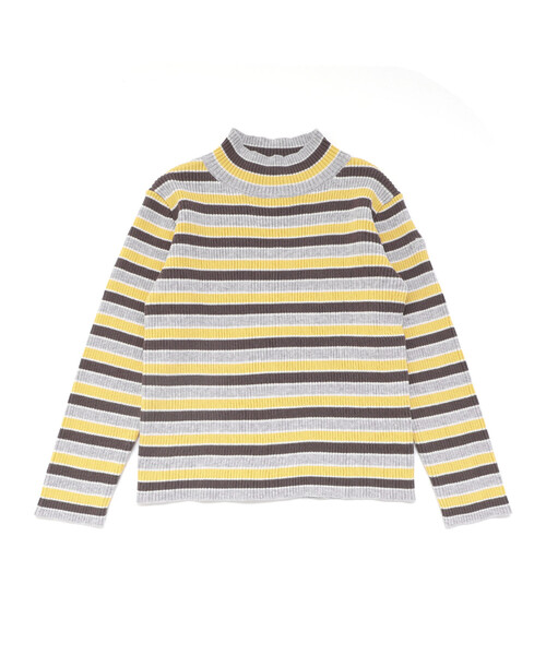 BeBe（ベベ）の「マルチボーダーリブハイネックニット（ニット/セーター・キッズ・イエロー系その他/ブラック系その他・130cm/110cm/100cm/140cm/150cm/120cm）」の17枚目の写真