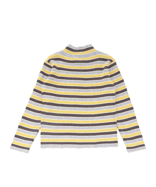 BeBe（ベベ）の「マルチボーダーリブハイネックニット（ニット/セーター・キッズ・イエロー系その他/ブラック系その他・130cm/110cm/100cm/140cm/150cm/120cm）」の10枚目の写真