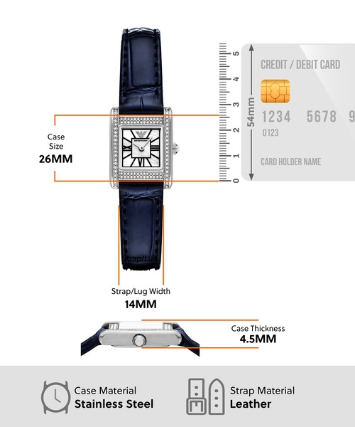 EMPORIO ARMANI(エンポリオアルマーニ)の「エンポリオ・アルマーニ 腕時計 レディース アナログ レザー AR11718(アナログ腕時計・レディース・ブルー・FREE)」の5枚目の写真