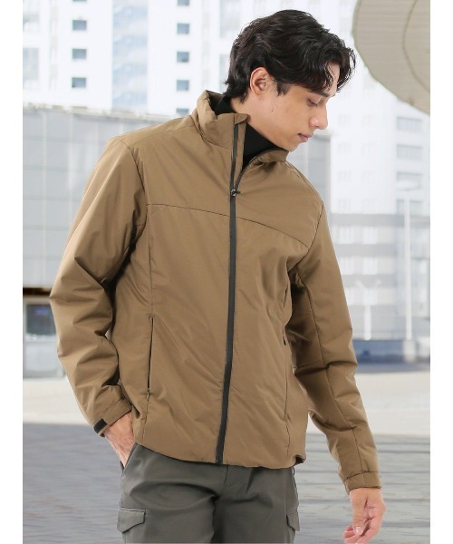 TAKA-Q(タカキュー)の「【撥水 防水 防花粉 耐水圧】タカキュー スタンドカラー 中綿ストレッチブルゾン(ブルゾン・メンズ・ベージュ/ブラック・MEDIUM/X-LARGE/LARGE/3L)」の1枚目の写真