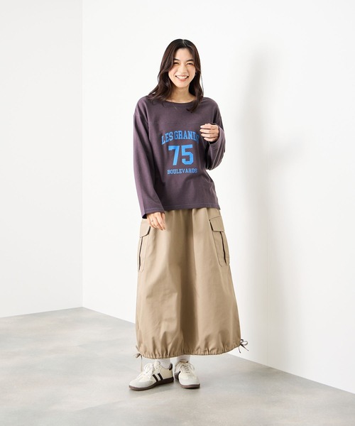 Mac-House(マックハウス)の「Idnes 2wayフットボールロゴT(Tシャツ/カットソー・レディース・ボルドー/グレー/アイボリー・FREE)」の22枚目の写真