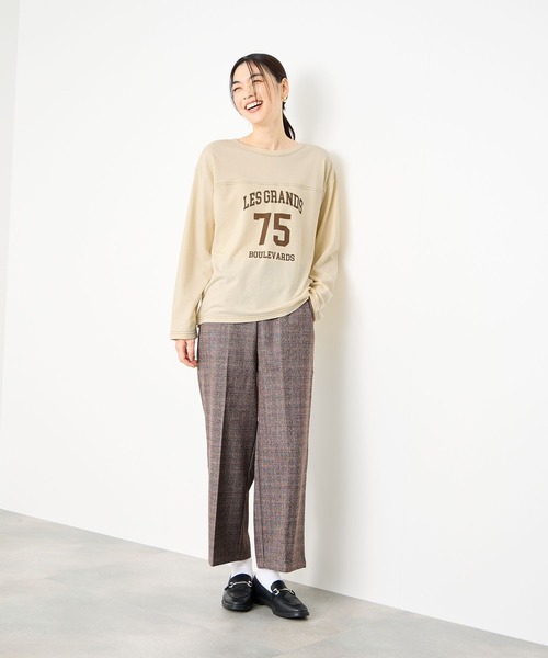Mac-House(マックハウス)の「Idnes 2wayフットボールロゴT(Tシャツ/カットソー・レディース・ボルドー/グレー/アイボリー・FREE)」の19枚目の写真