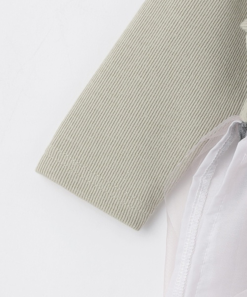 petit main（プティマイン）の「チュールフリルカバーオール（ロンパース・キッズ・ライトピンク/ライトグレー・80ｃｍ/70cm）」の8枚目の写真