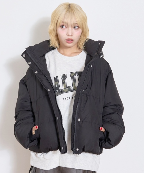 LOVETOXIC（ラブトキシック）の「パフィブルゾン（ブルゾン・キッズ・ブラック/オフホワイト/ライトグレー/エンジ・L:160cm/M:150cm/S:140cm）」の7枚目の写真