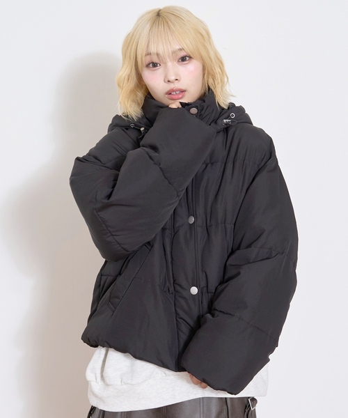 LOVETOXIC（ラブトキシック）の「パフィブルゾン（ブルゾン・キッズ・ブラック/オフホワイト/ライトグレー/エンジ・L:160cm/M:150cm/S:140cm）」の5枚目の写真