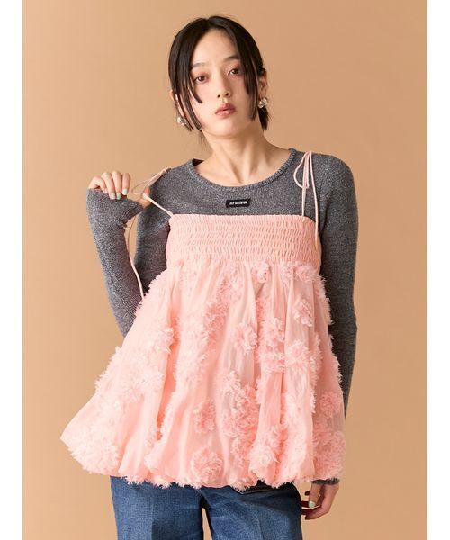 LILY BROWN（リリーブラウン）の「フリンジフラワーマルチウェイチュニック（その他トップス・レディース・ホワイト・F）」の2枚目の写真