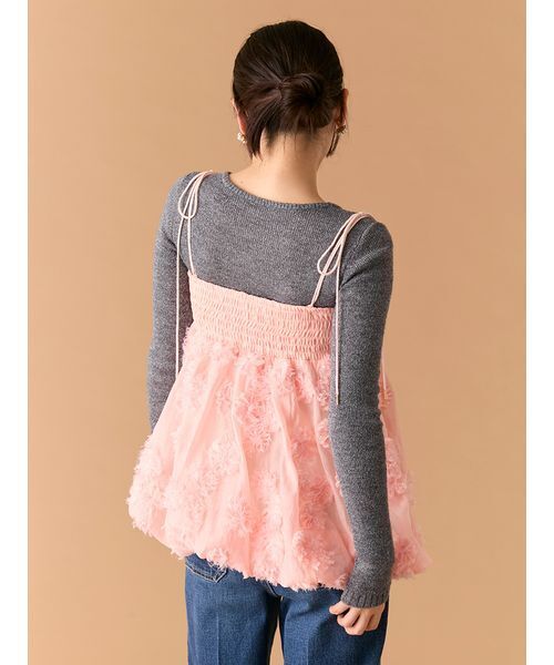 LILY BROWN（リリーブラウン）の「フリンジフラワーマルチウェイチュニック（その他トップス・レディース・ホワイト・F）」の3枚目の写真