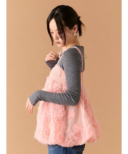 LILY BROWN（リリーブラウン）の「フリンジフラワーマルチウェイチュニック（その他トップス・レディース・ホワイト・F）」の4枚目の写真