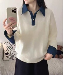 SEN TOKYO | デニムドッキングニット(ニット/セーター)