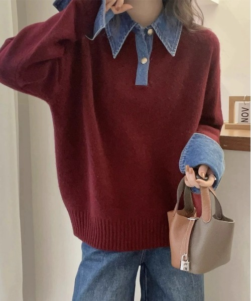 セール】デニムドッキングニット（ニット/セーター）｜SEN TOKYO（セン