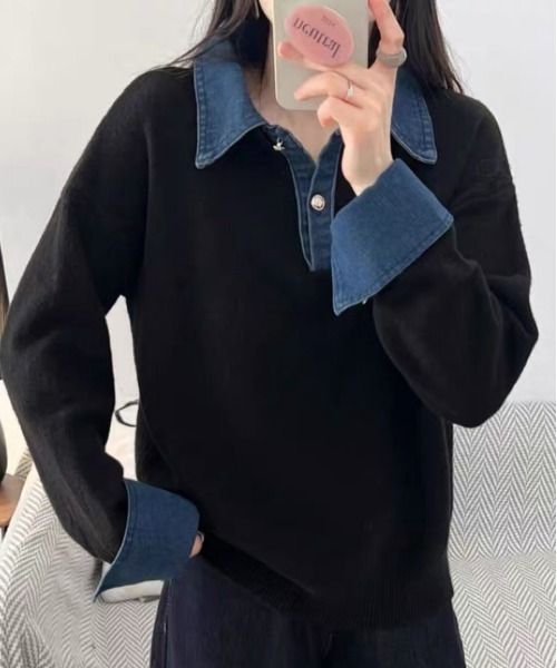 セール】デニムドッキングニット（ニット/セーター）｜SEN TOKYO（セン