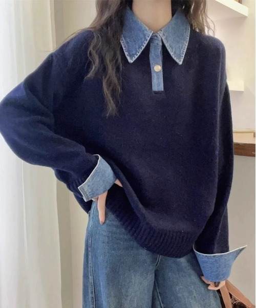 セール】デニムドッキングニット（ニット/セーター）｜SEN TOKYO（セン