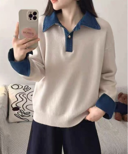 セール】デニムドッキングニット（ニット/セーター）｜SEN TOKYO（セン