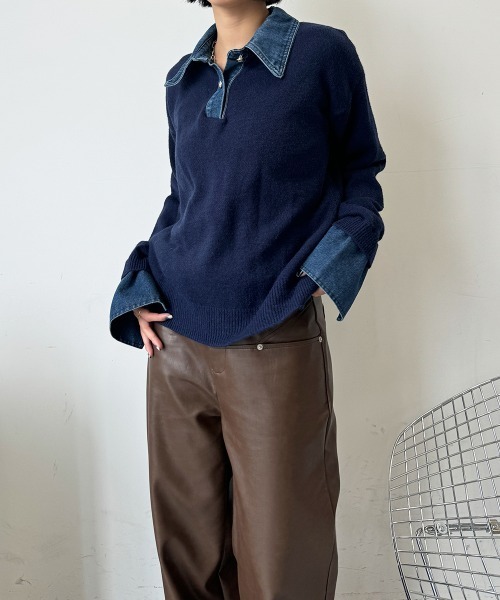 21aw 裾ドッキングニット green label relaxing（グリーンレーベルリラクシング）の「裾レース