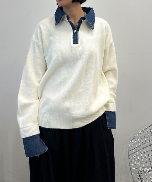 オレオレオ 　Time is onリンクス フロントパネル ニット 半袖 オレオレオ Time is onリンクス フロントパネル ニット 半袖