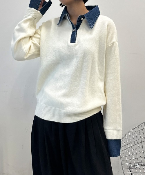 セール】デニムドッキングニット（ニット/セーター）｜SEN TOKYO（セン