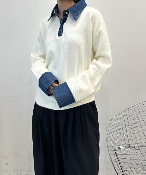 セール】デニムドッキングニット（ニット/セーター）｜SEN TOKYO（セン