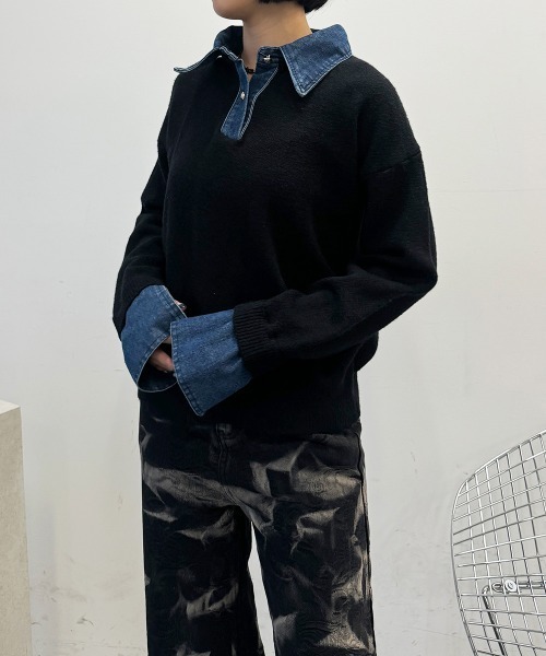 デニムドッキングニット（ニット/セーター）｜SEN TOKYO（セン